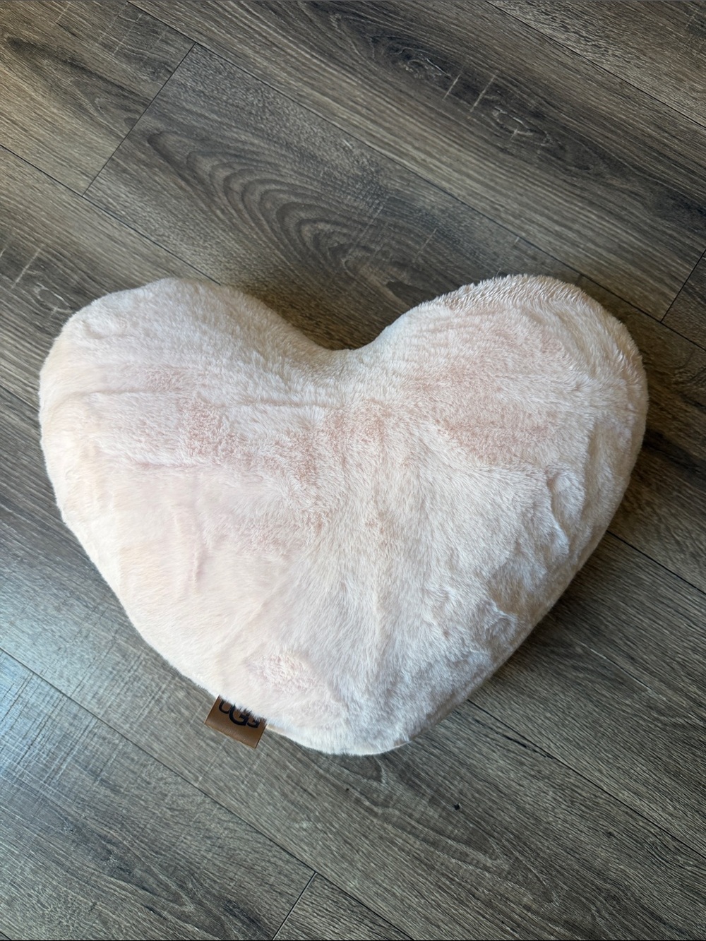 UGG Heart Fluff Pillow pink